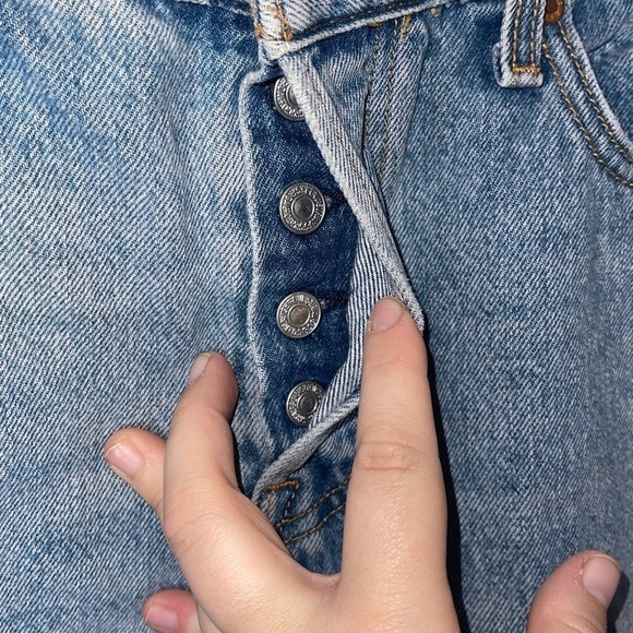 LEVI'S Medium Wash High Rise Button Fly Wedgie Straight Fit Jeans Size 31 - Picture 13 of 16